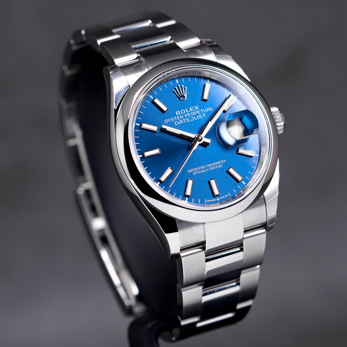 ROLEX DATEJUST 36MM DOMED BEZEL BLUE