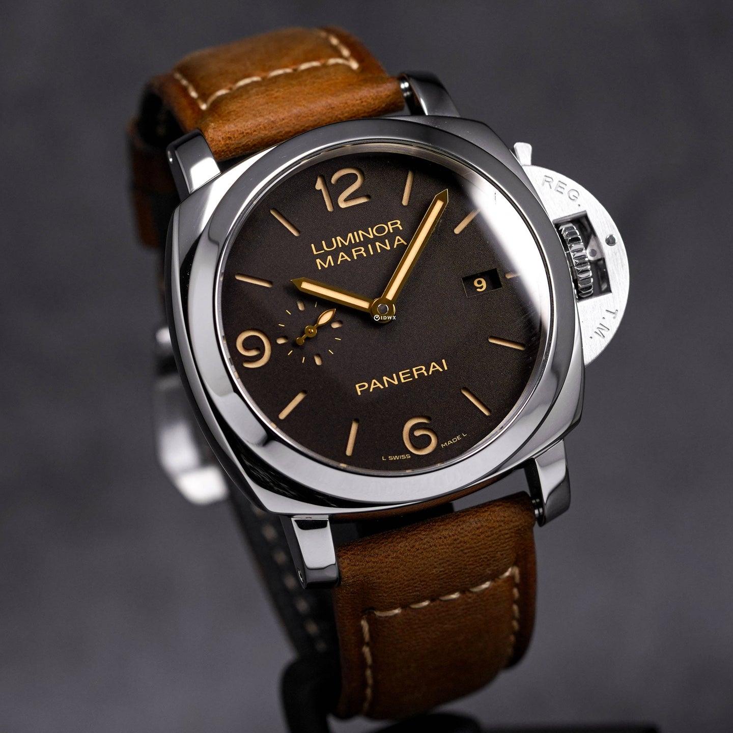 LUMINOR 1950 3 DAYS 44MM STEEL 'HONG KONG' BROWN DIAL PAM 608 (2015)